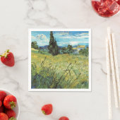 Serviette En Papier Champ de blé vert Vincent van Gogh (En situation)