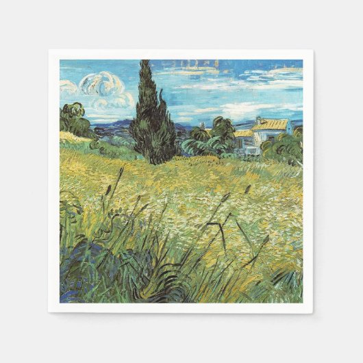 Serviette En Papier Champ de blé vert Vincent van Gogh (Devant)