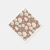 Serviette En Papier Champ de crèmes sur le brun (Coin)