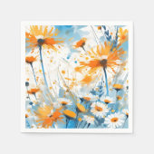 Serviette En Papier Champ de Fleur sauvage Breezy en Orange (Devant)
