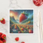 Serviette En Papier Champ de fraises de rêves (En situation)