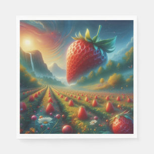 Serviette En Papier Champ de fraises de rêves