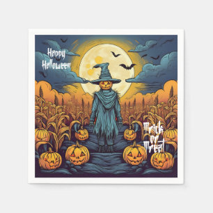 Serviette En Papier Champ de maïs Halloween et épouvantail