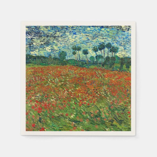 Serviette En Papier Champ de pavot par Vincent Van Gogh (Devant)