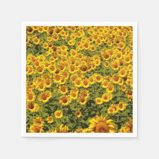 Serviette En Papier Champ de tournesols (Devant)