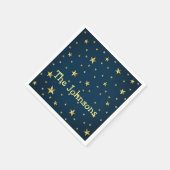 Serviette En Papier Champ d'étoiles sur Deep Midnight Blue Sky (Coin)