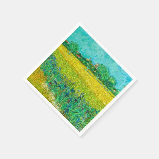 Serviette En Papier Champ Van Gogh avec Irises près d'Arles (Coin)