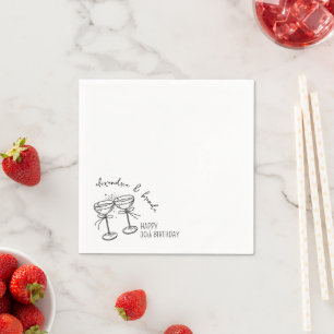 Serviette En Papier Champagne Anniversaire