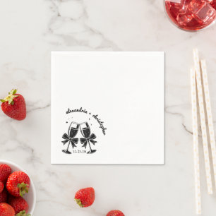 Serviette En Papier Champagne Bows
