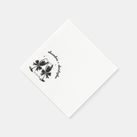 Serviette En Papier Champagne Bows (Coin)