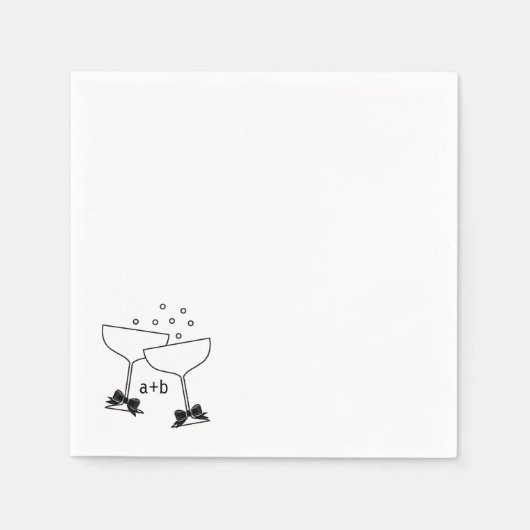 Serviette En Papier Champagne Bows (Devant)