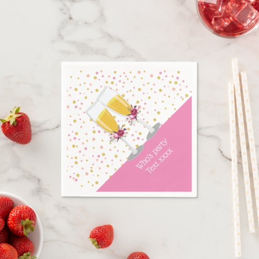 Serviette En Papier Champagne Brunch et Bubbly applaudissent l'anniver (En situation)