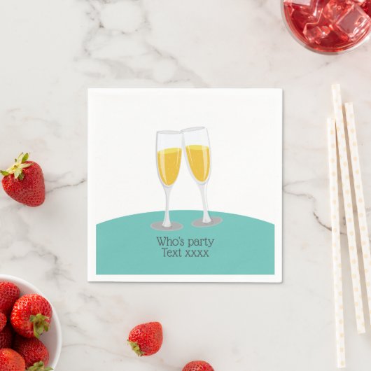 Serviette En Papier Champagne Brunch et Bubbly applaudissent l'anniver (En situation)
