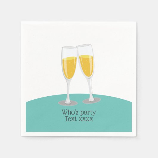 Serviette En Papier Champagne Brunch et Bubbly applaudissent l'anniver (Devant)