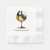 Serviette En Papier Champagne Couple (Devant)