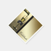 Serviette En Papier Champagne doré élégant (Coin)