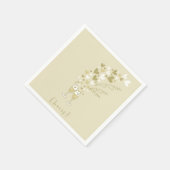 Serviette En Papier Champagne Doré Félicitations Fiançailles Mariage (Coin)