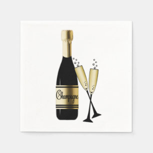 Serviette En Papier Champagne et cannelures