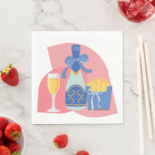 Serviette En Papier Champagne et frites (En situation)