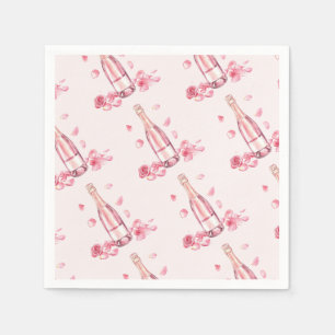 Serviette En Papier Champagne floral Brunch pour enterrement de vie