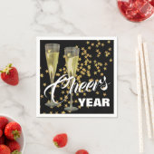 Serviette En Papier Champagne Flutes Custom Happy New Year (En situation)