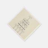 Serviette En Papier Champagne Flutes Design Champagne Mariage couleur (Coin)