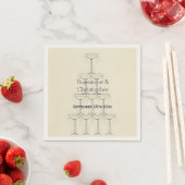 Serviette En Papier Champagne Flutes Design Champagne Mariage couleur (En situation)