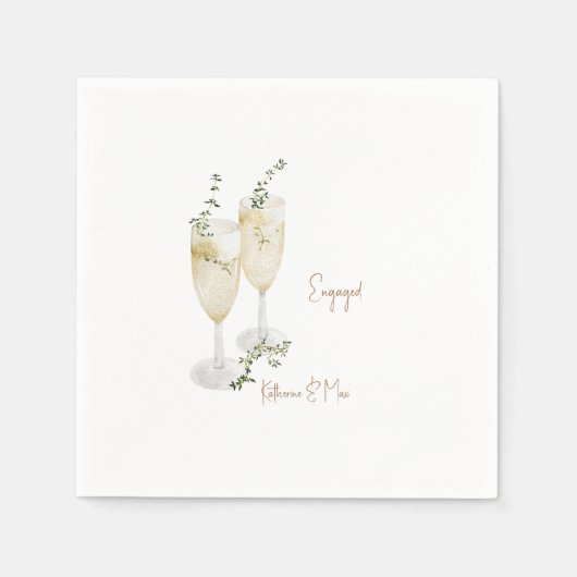 Serviette En Papier Champagne Foliage Gold (Devant)