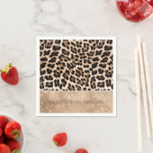 Serviette En Papier Champagne Glitz Crème Leopard (En situation)