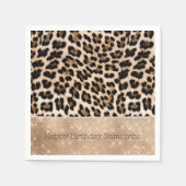 Serviette En Papier Champagne Glitz Crème Leopard (Devant)