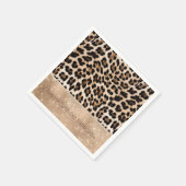 Serviette En Papier Champagne Glitz Crème Leopard (Coin)