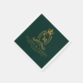 Serviette En Papier Champagne gold minimal  lettering green weeding (Coin)