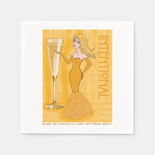 Serviette En Papier Champagne intentionnelle Femme Cocktail Serviettes (Devant)