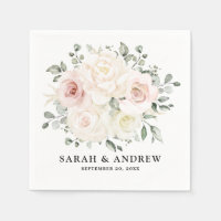 Champagne Ivory Blush rose Floral Mariage