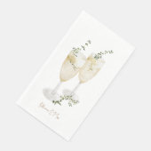 Serviette En Papier Champagne Personnalisé Mariage papier invité (Coin)