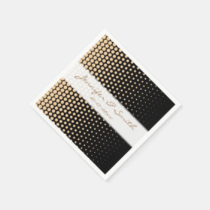 Serviette En Papier Champagne Pois Noir moderne