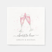 Serviette En Papier Champagne rose "Cheval to Love" Personnalisé (Devant)