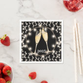 Serviette En Papier Champagne Toast String Lights Classic (En situation)