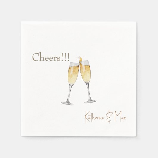 Serviette En Papier Champagne Toast Wedding Personalized Cocktail (Devant)