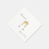 Serviette En Papier Champagne Toast Wedding Personalized Cocktail (Coin)