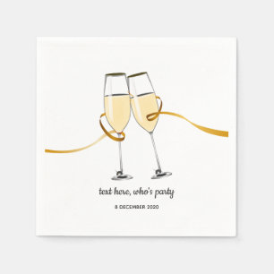 Serviette En Papier Champagne, vin, whimsical, Papier de Cocktail serv