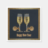 Serviette En Papier Champagne Western Party Et Spurs Bonne Année (Devant)