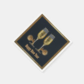 Serviette En Papier Champagne Western Party Et Spurs Bonne Année (Coin)