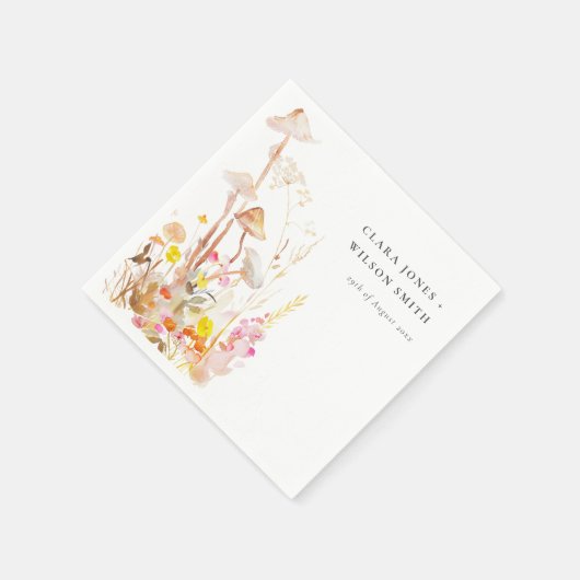 Serviette En Papier Champignon chic Wildflower Mariage botanique d'aut (Coin)