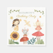 Serviette En Papier Champignon d'Anniversaire Fée Enchantée (Devant)