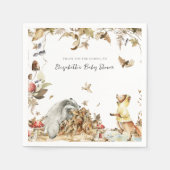 Serviette En Papier Champignon d'automne | Baby shower forestier (Devant)
