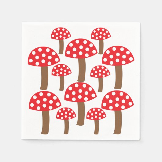 Serviette En Papier Champignon Rouge Botanique (Devant)