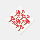 Serviette En Papier Champignon Rouge Botanique (Coin)