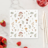 Serviette En Papier Champignons Anniversaire Napkin (En situation)