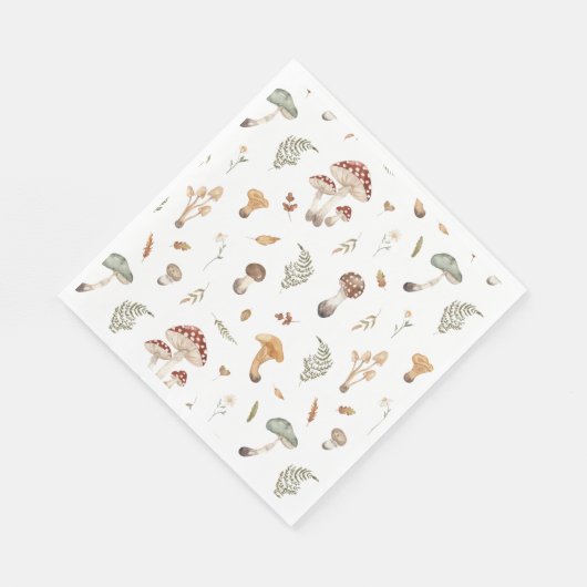Serviette En Papier Champignons Anniversaire Napkin (Coin)